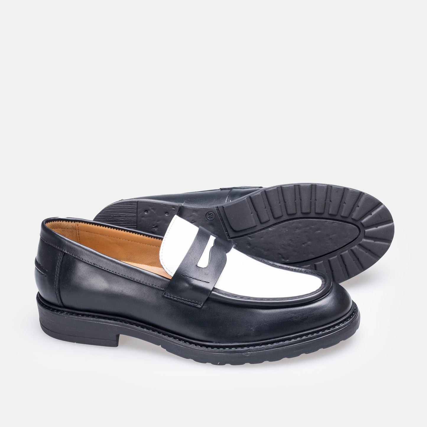 NAPOLI EN CUIR NOIR & BLANC