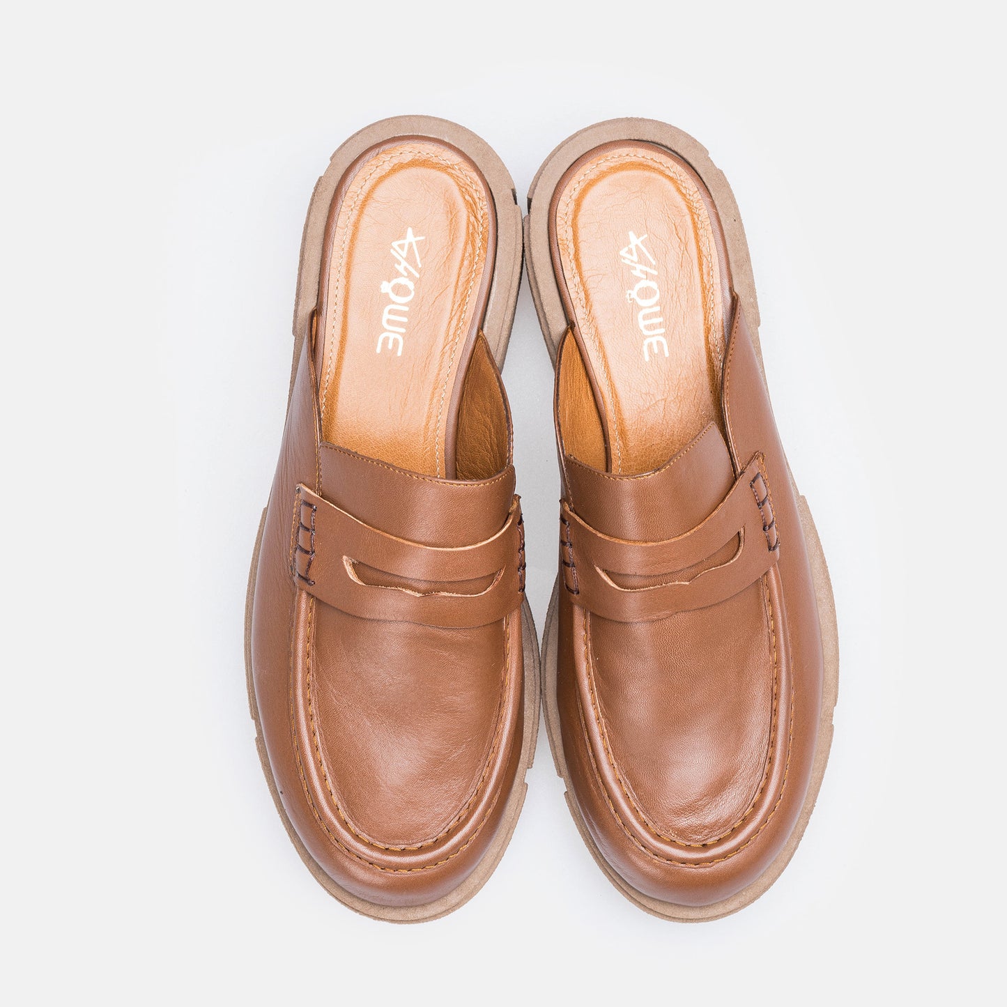 MULE MEKNES EN CUIR TABAC