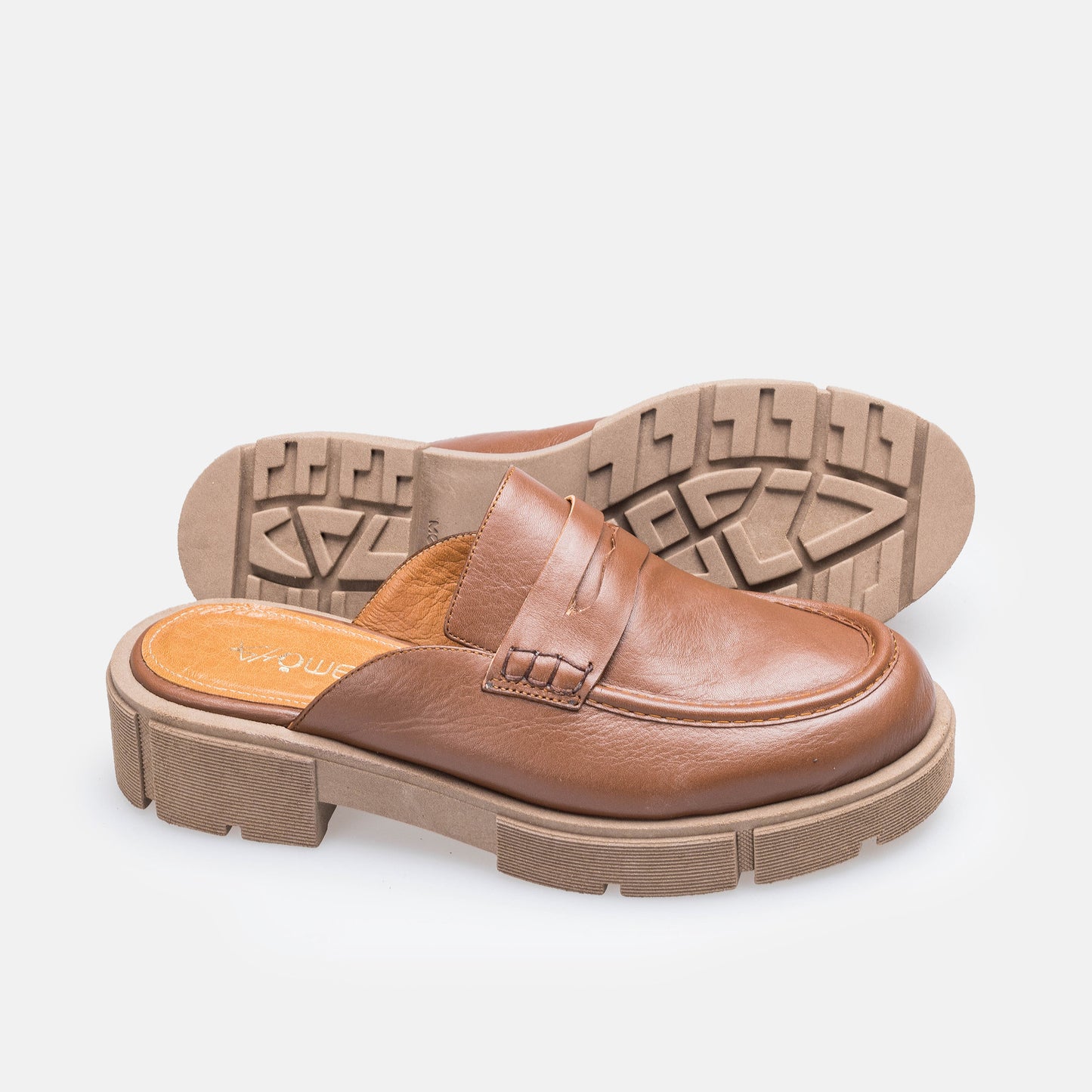 MULE MEKNES EN CUIR TABAC