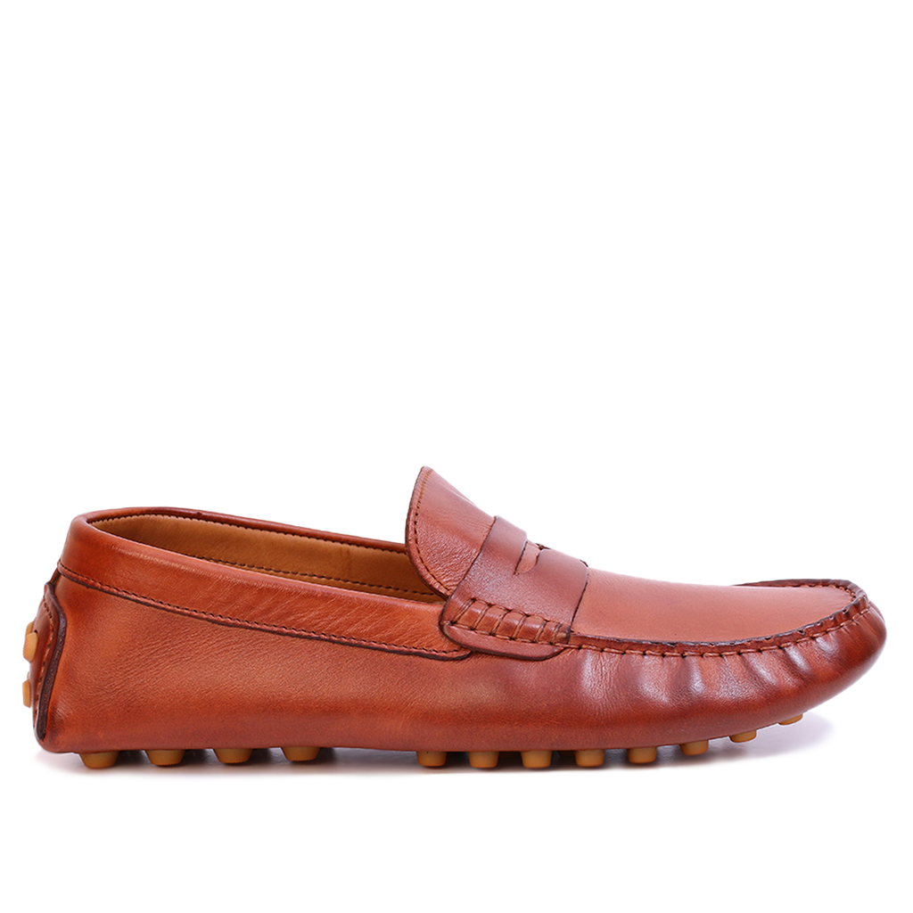 Mocassin Gommino en cuir TABAC