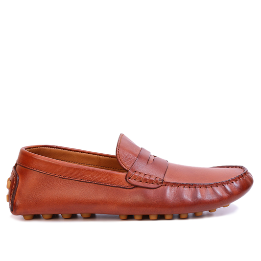 Mocassin Gommino en cuir TABAC