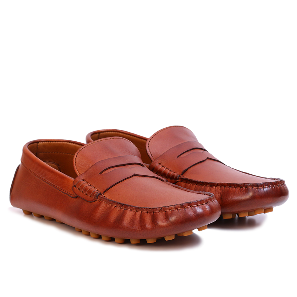 Mocassin Gommino en cuir TABAC