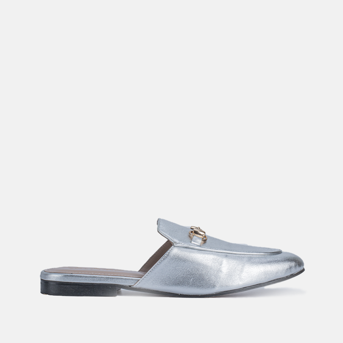 Mules Fes en cuir argenté
