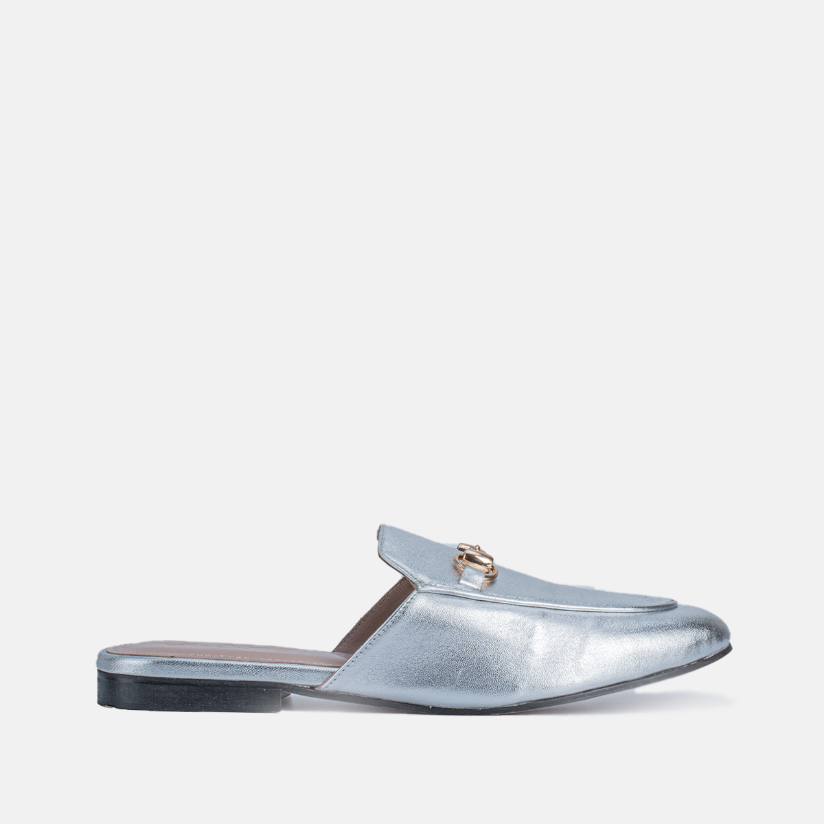 Mules Fes en cuir argenté