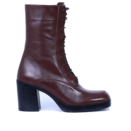 BELLANO - BOTTINE EN CUIR MARRON
