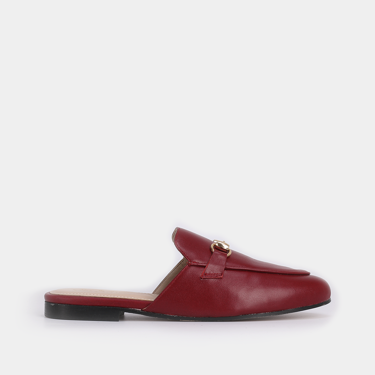 Mules Fes en cuir Bordeaux