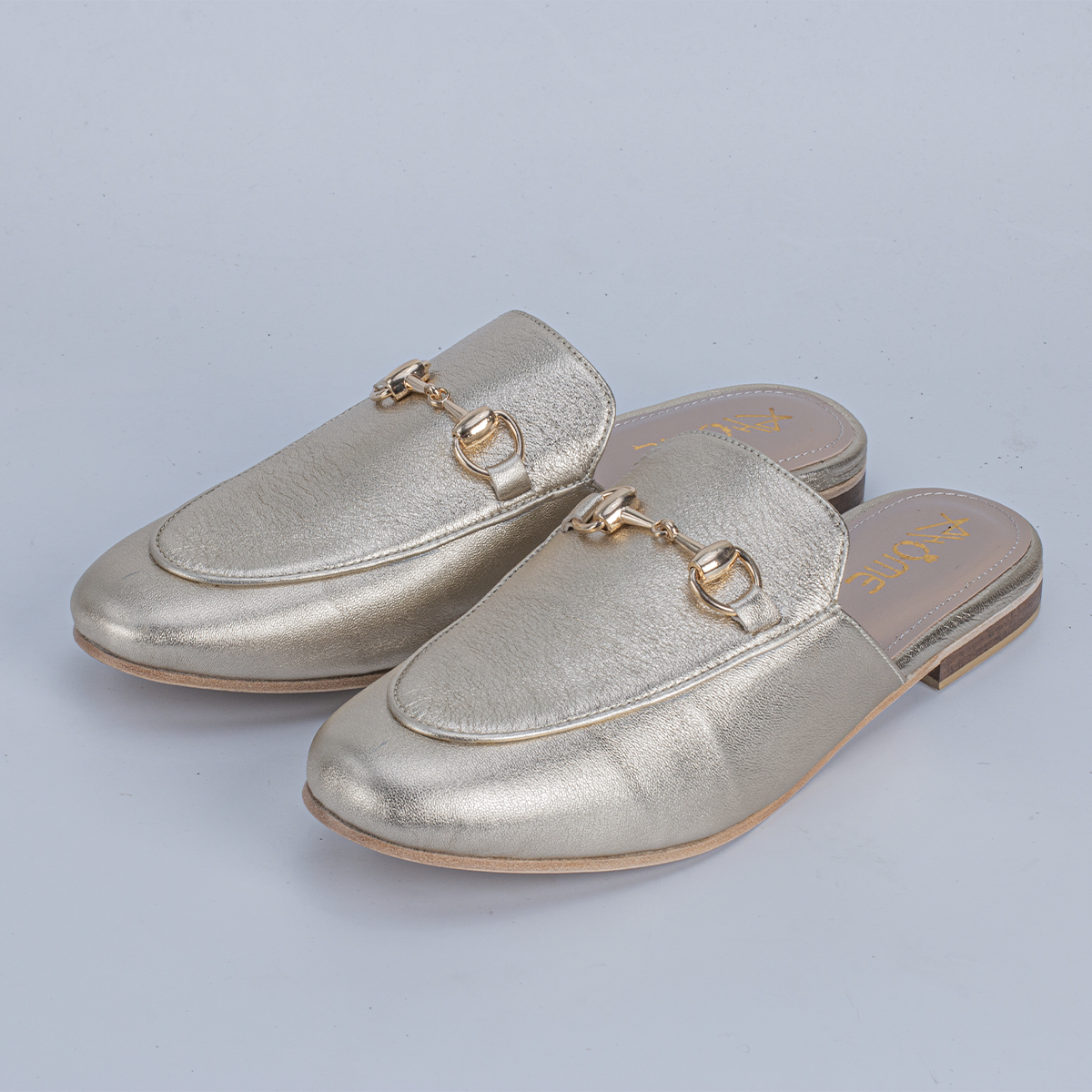 Mules Fes en cuir Doré