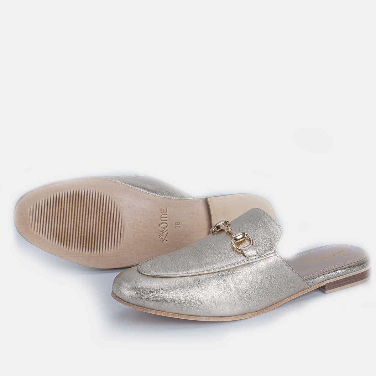 Mules Fes en cuir Doré