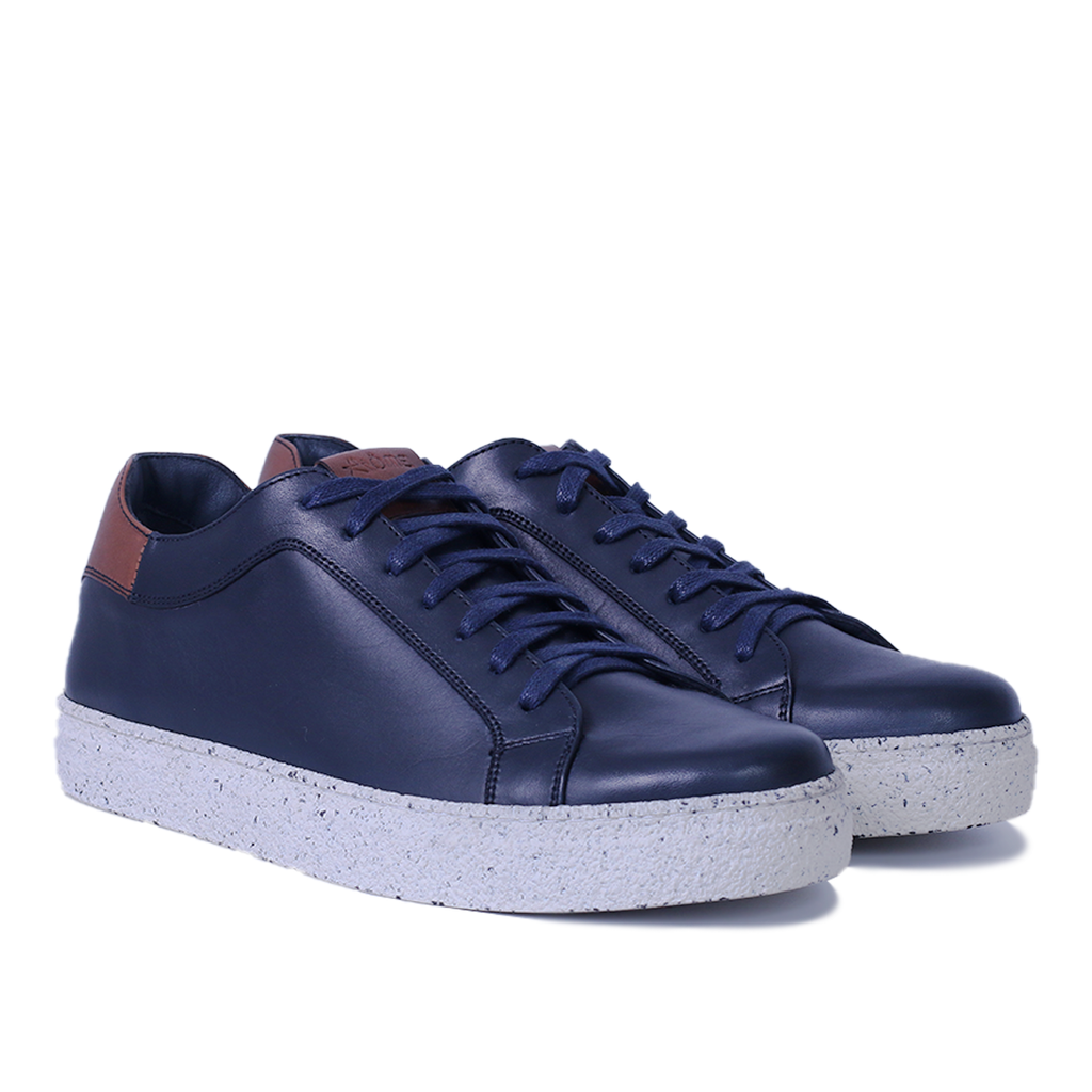 GONUS BASKET CUIR BLEU