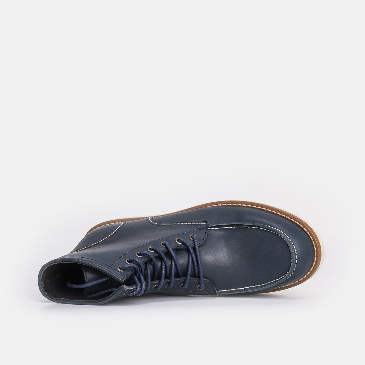 Classic Moc Toe en Cuir Bleu