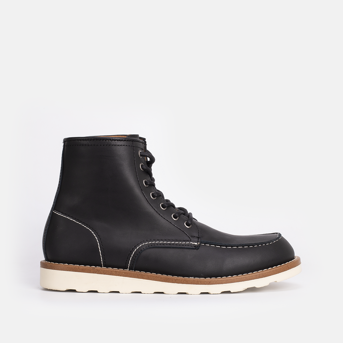 Classic Moc Toe en Cuir Noir