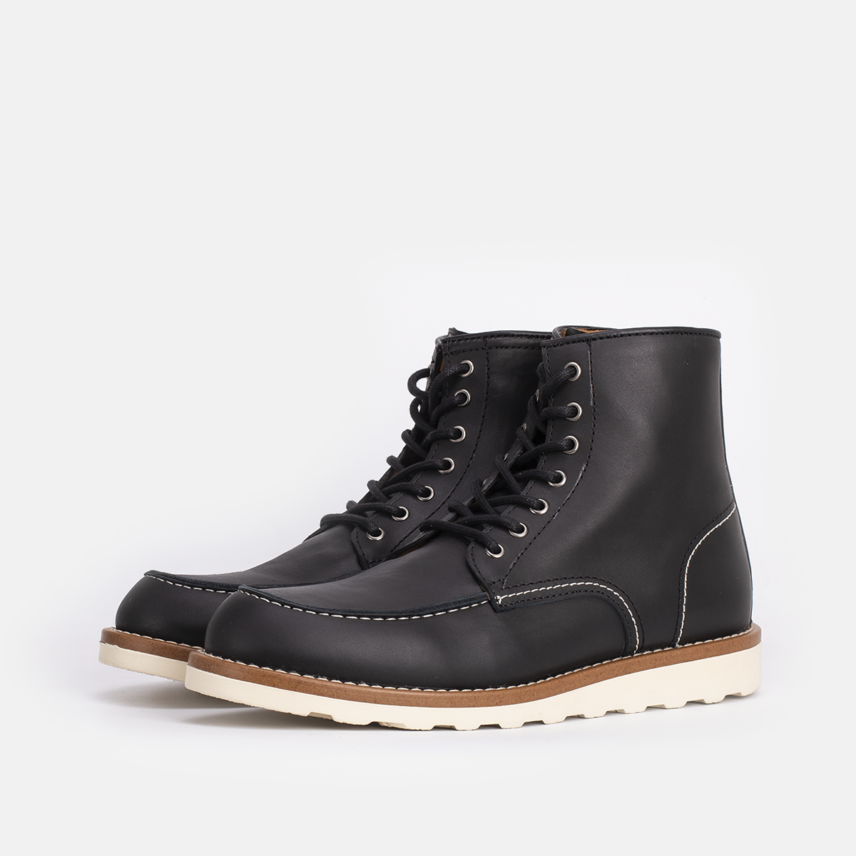 Classic Moc Toe en Cuir Noir