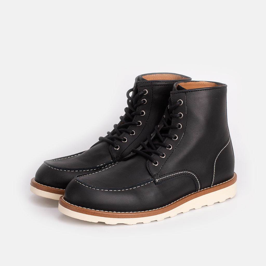 Classic Moc Toe en Cuir Noir