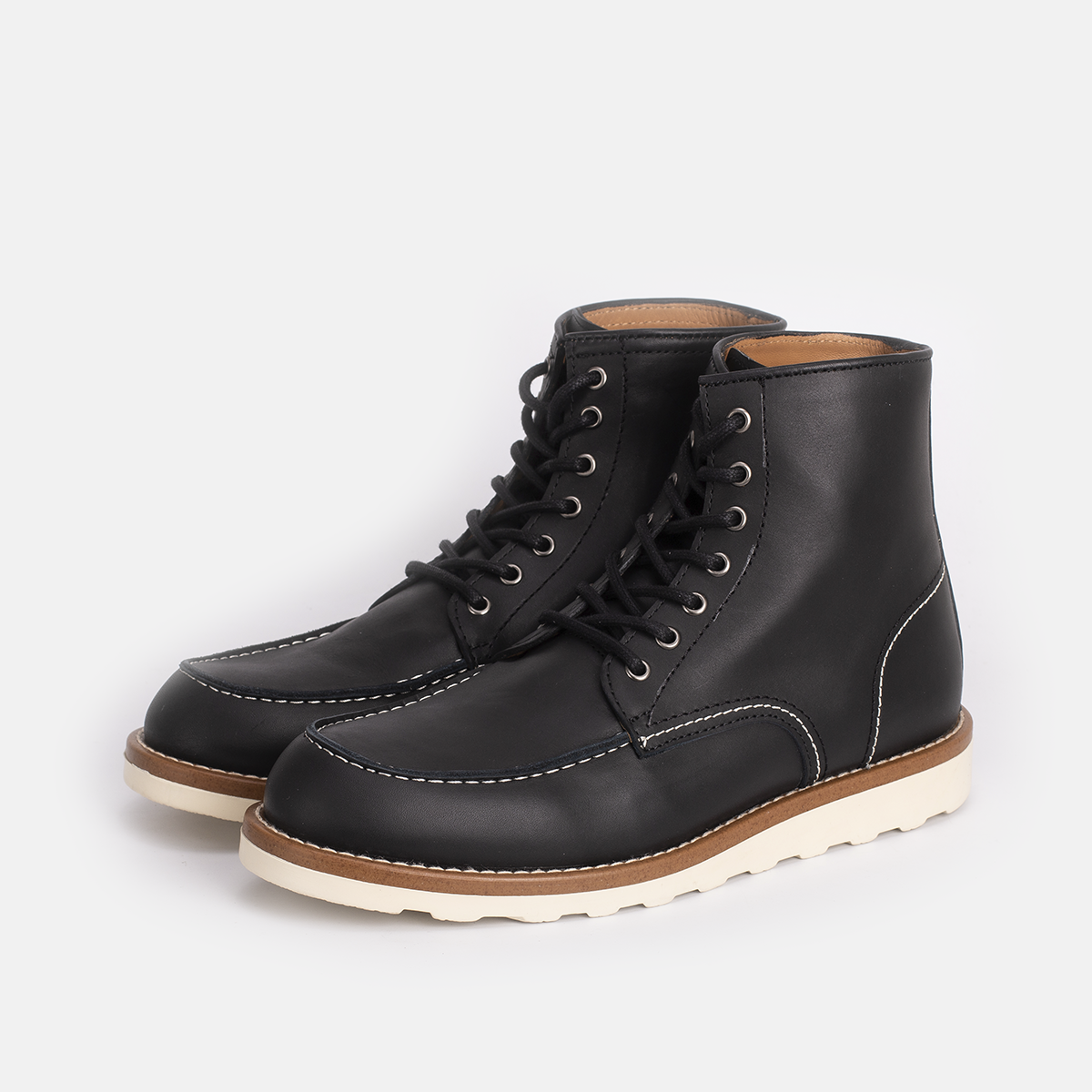 Classic Moc Toe en Cuir Noir