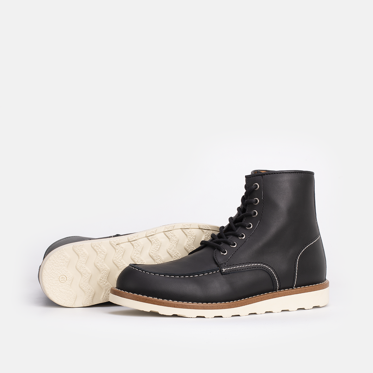 Classic Moc Toe en Cuir Noir