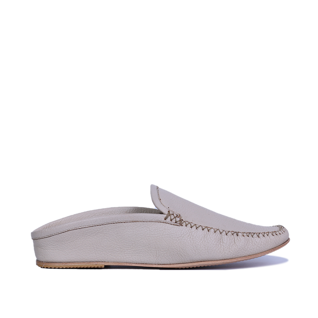 Mules Medina en cuir beige