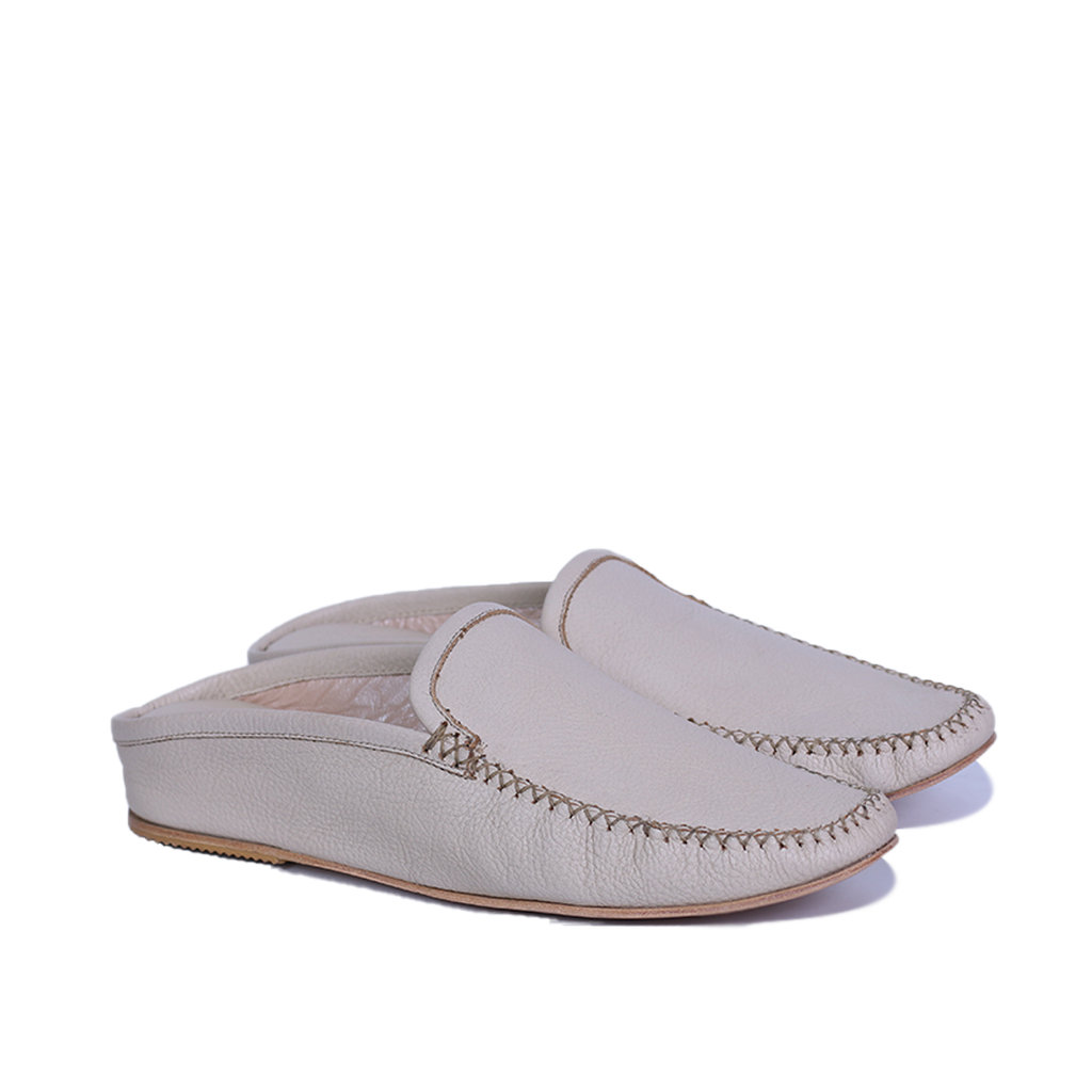 Mules Medina en cuir beige
