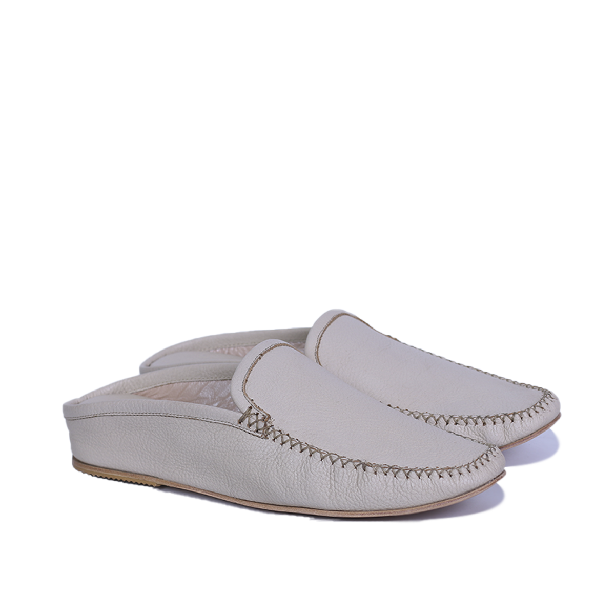 Mules Medina en cuir beige