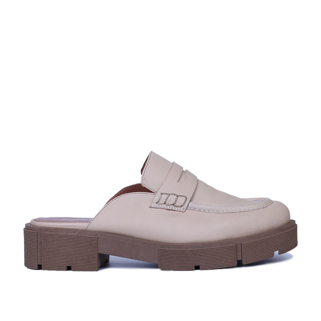 MULE MEKNES EN CUIR BEIGE
