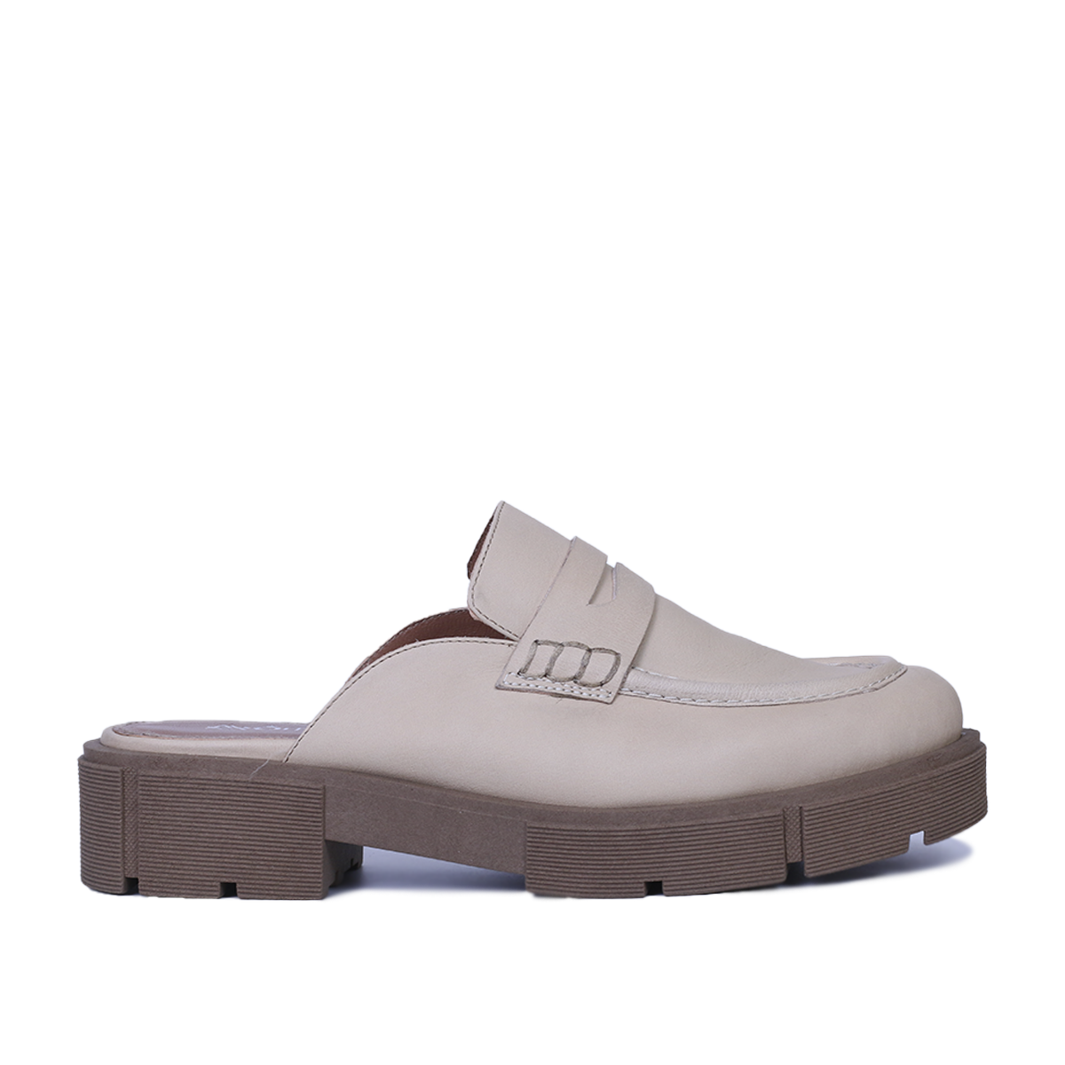 MULE MEKNES EN CUIR BEIGE