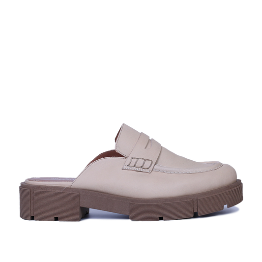 MULE MEKNES EN CUIR BEIGE