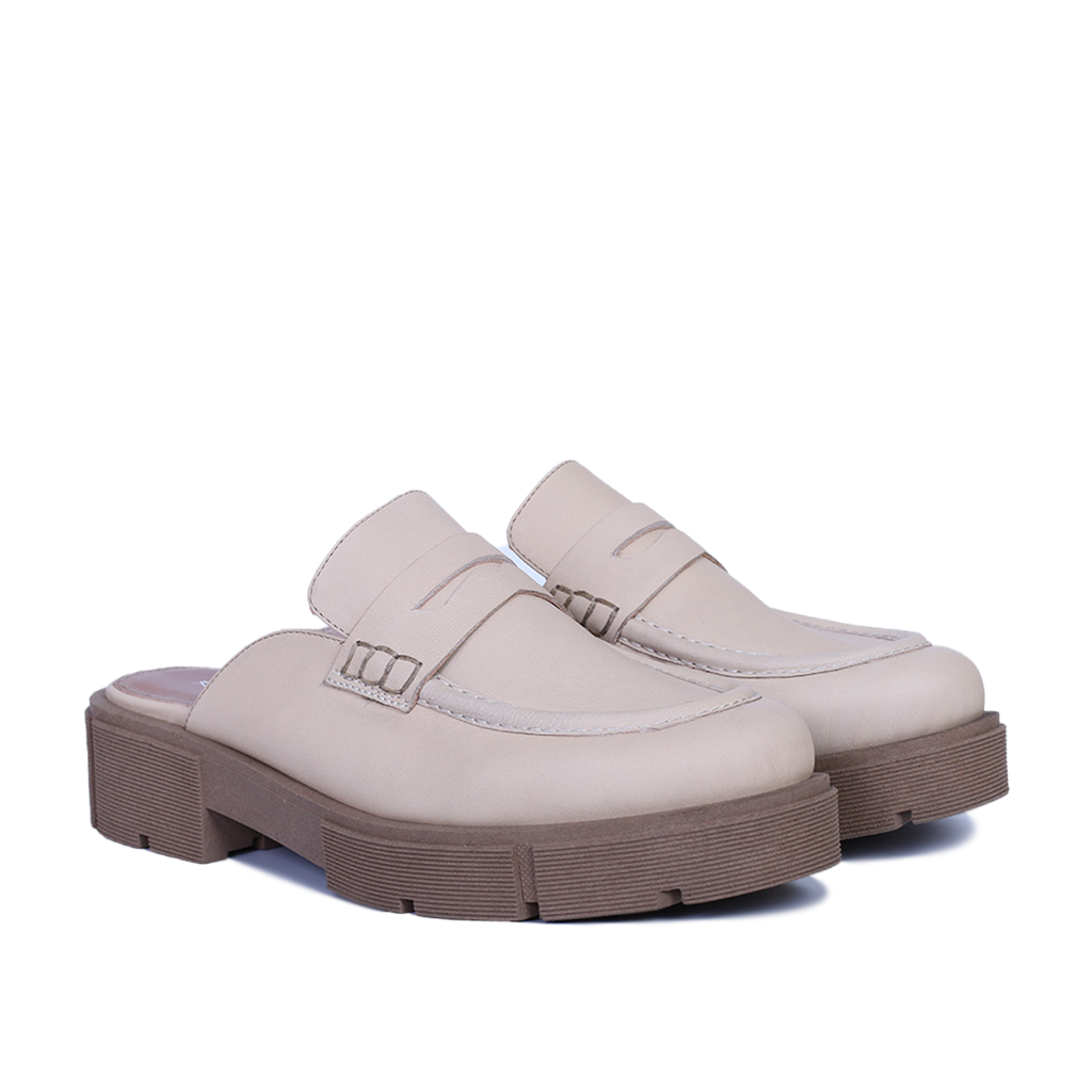 MULE MEKNES EN CUIR BEIGE