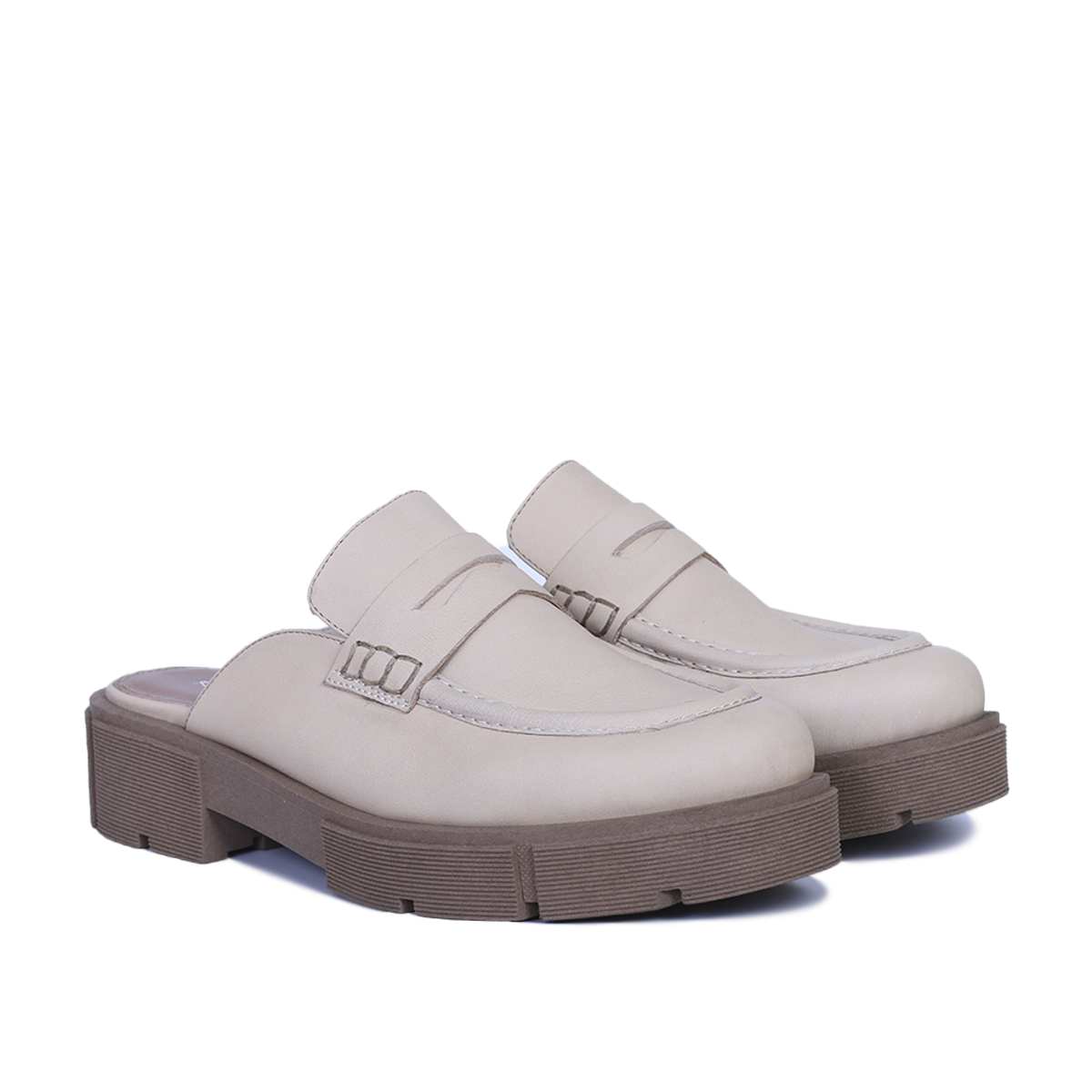 MULE MEKNES EN CUIR BEIGE