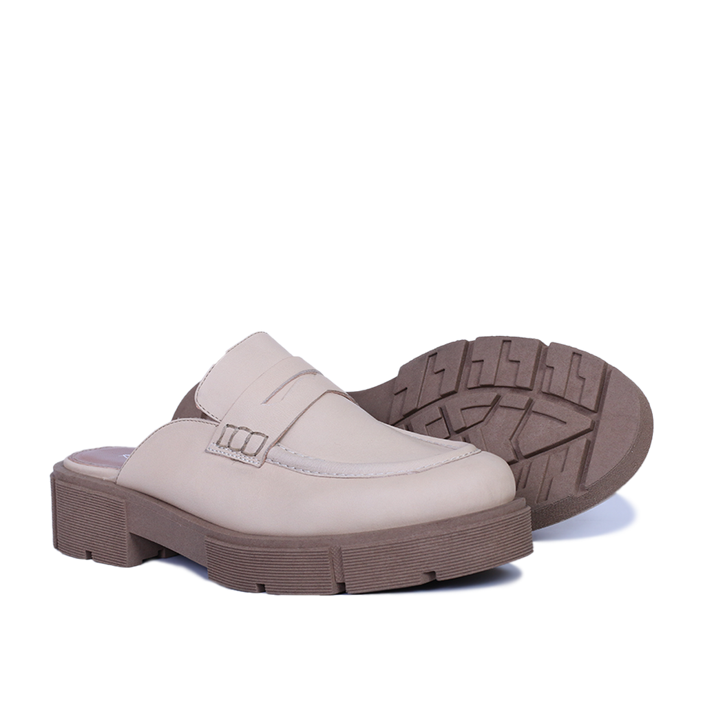 MULE MEKNES EN CUIR BEIGE