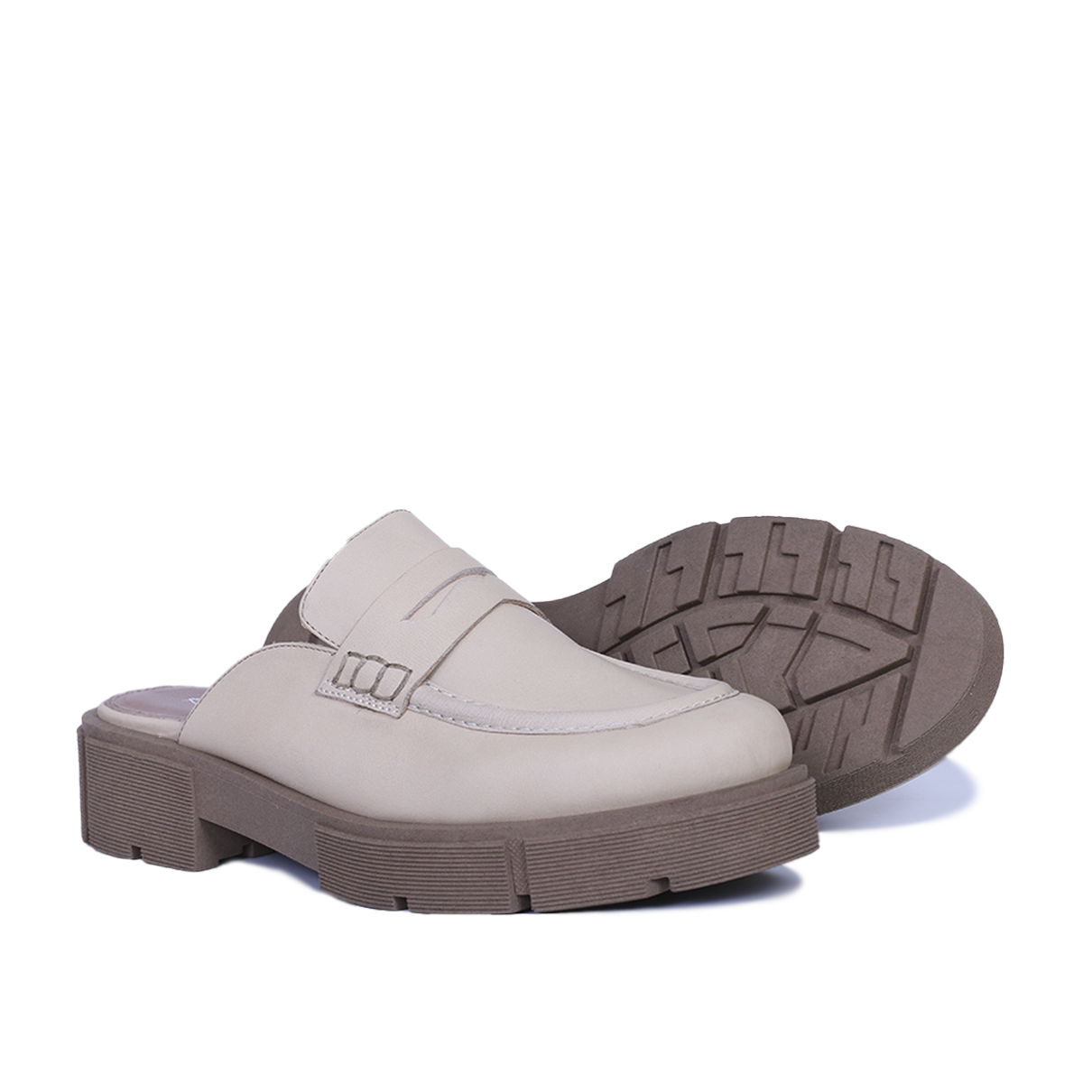 MULE MEKNES EN CUIR BEIGE