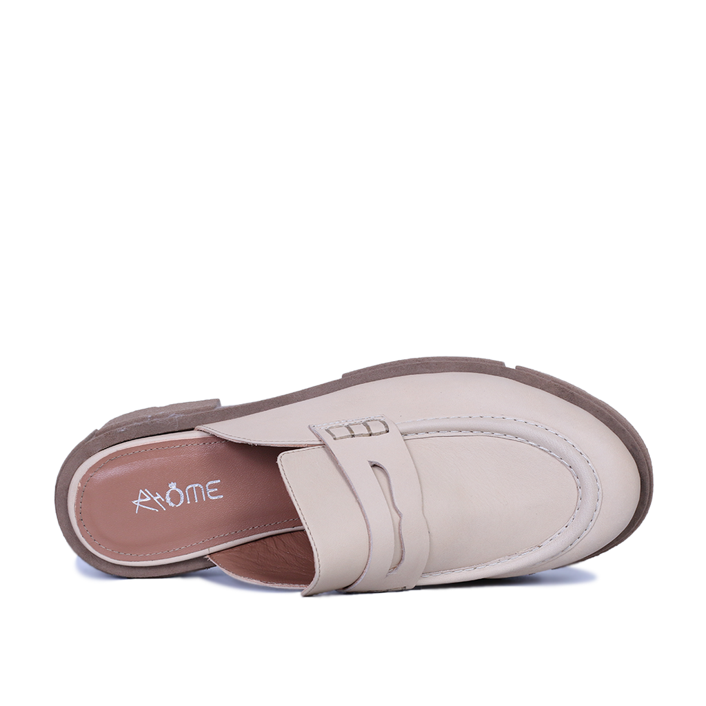 MULE MEKNES EN CUIR BEIGE