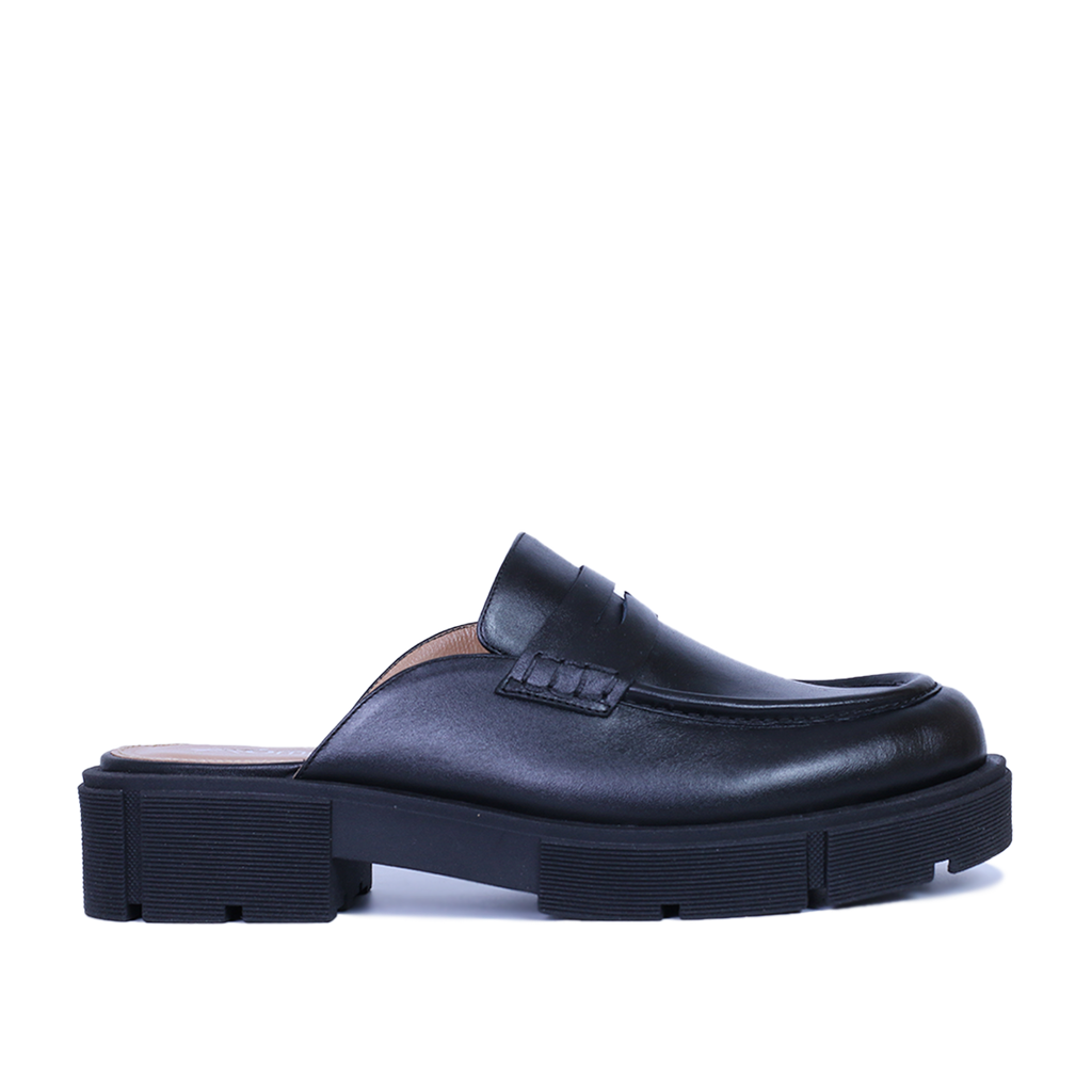 MULE MEKNES EN CUIR NOIR