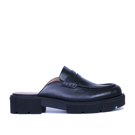 MULE MEKNES EN CUIR NOIR