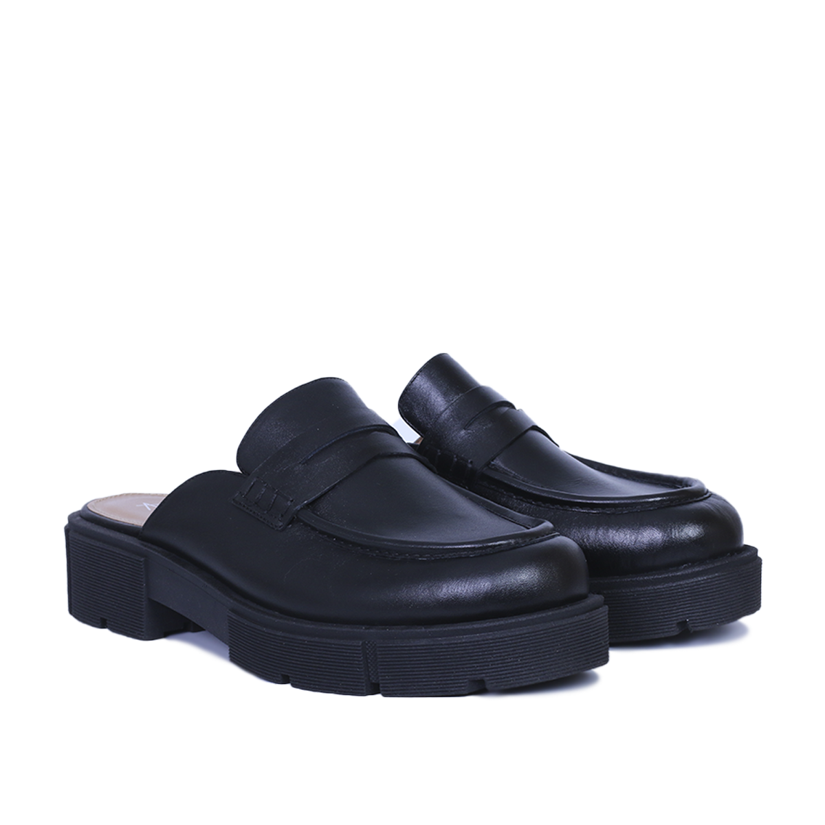 MULE MEKNES EN CUIR NOIR