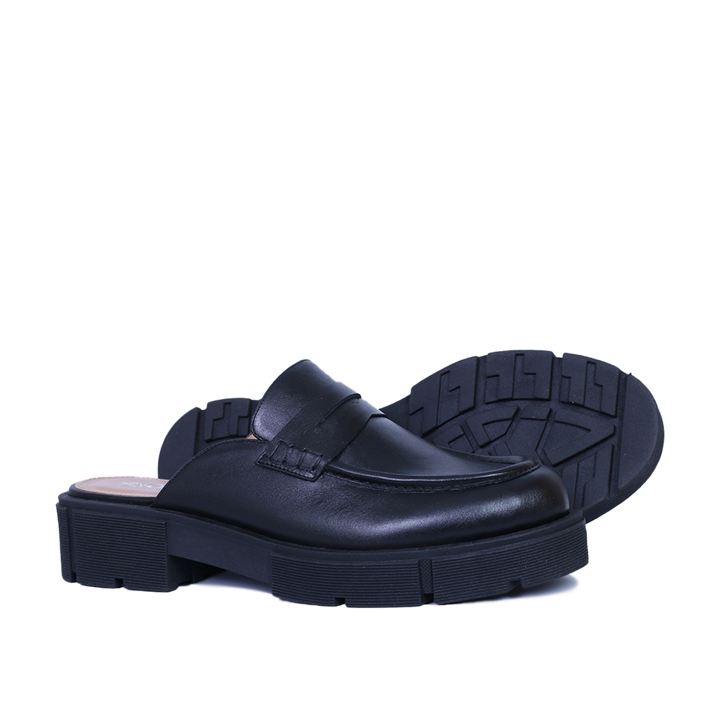 MULE MEKNES EN CUIR NOIR