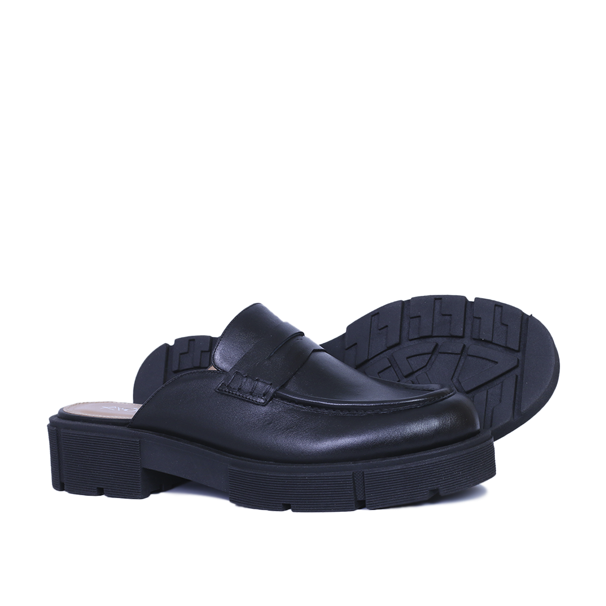 MULE MEKNES EN CUIR NOIR