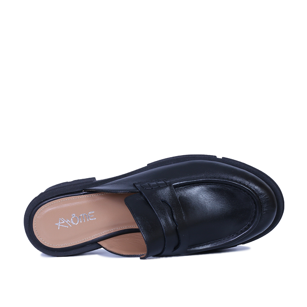 MULE MEKNES EN CUIR NOIR