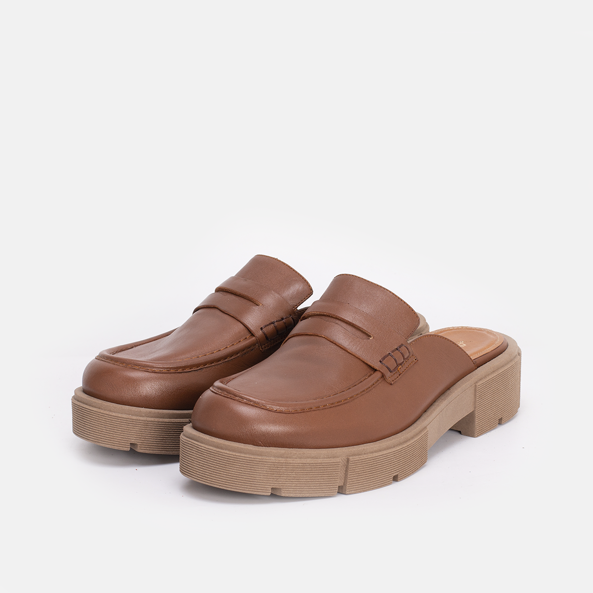 MULE MEKNES EN CUIR TABAC