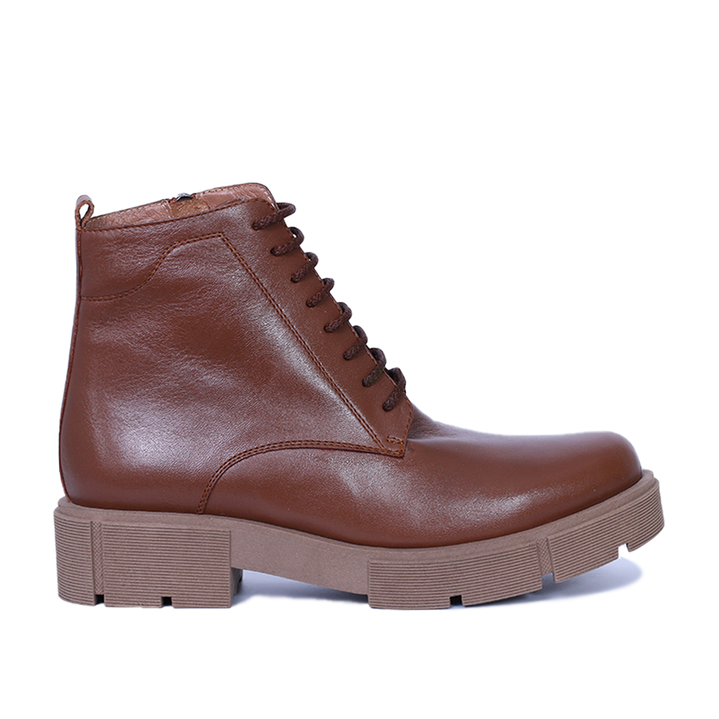 MENNAGIO  - BOTTINE EN CUIR TABAC