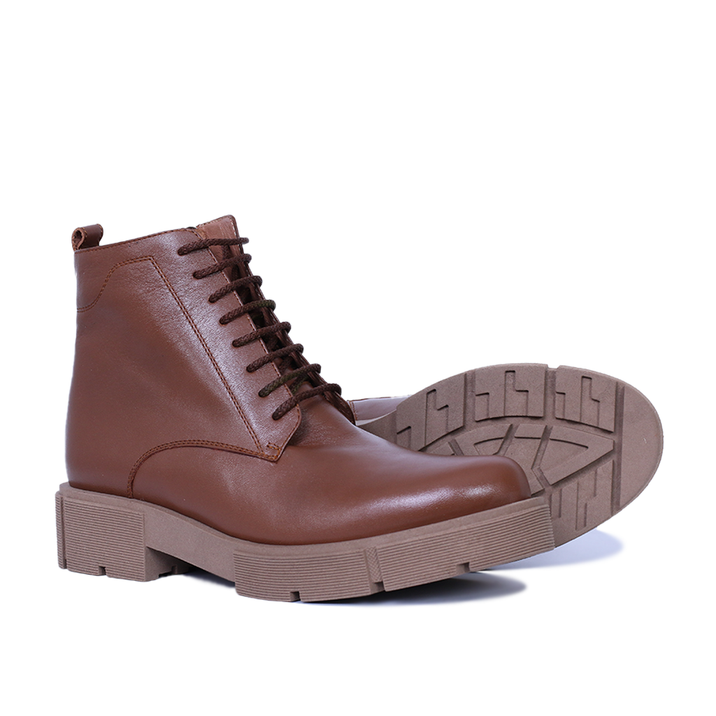 MENNAGIO  - BOTTINE EN CUIR TABAC