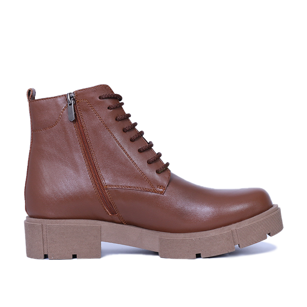 MENNAGIO  - BOTTINE EN CUIR TABAC