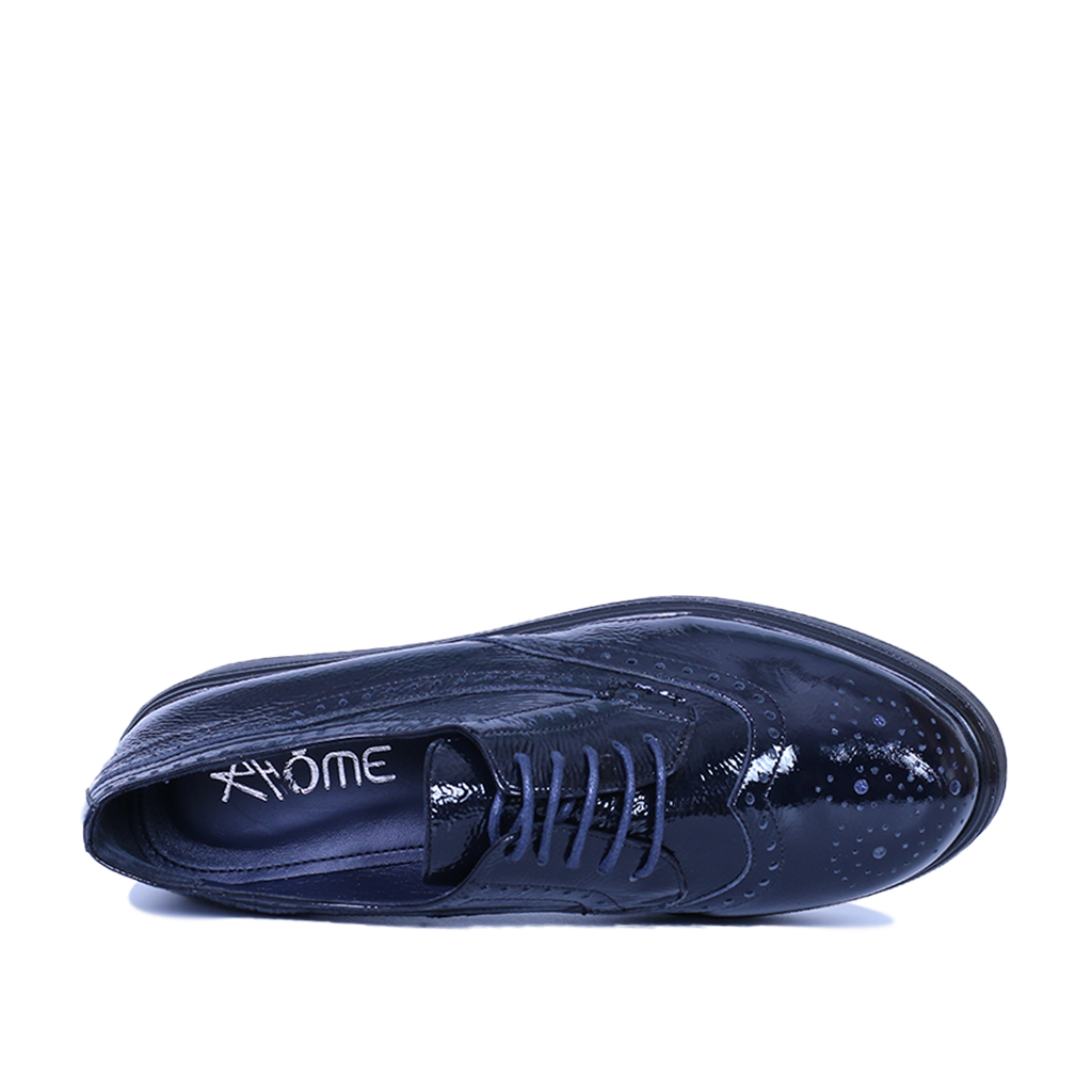 PINAR EN CUIR BRILLANT BLEU NUIT