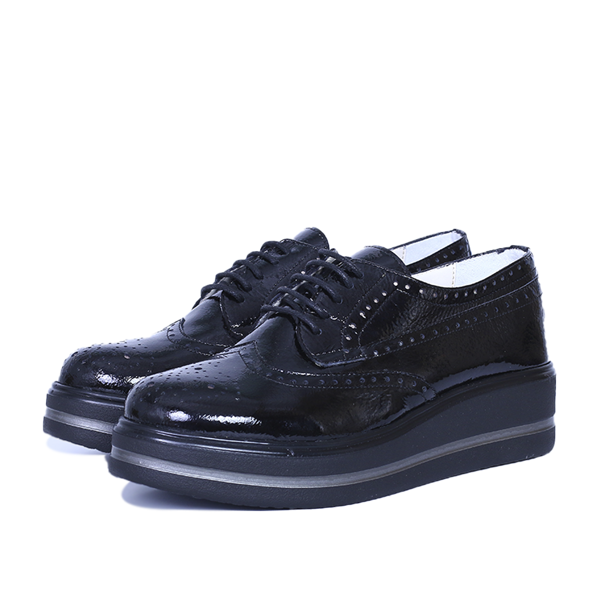 PINAR EN CUIR BRILLANT NOIR