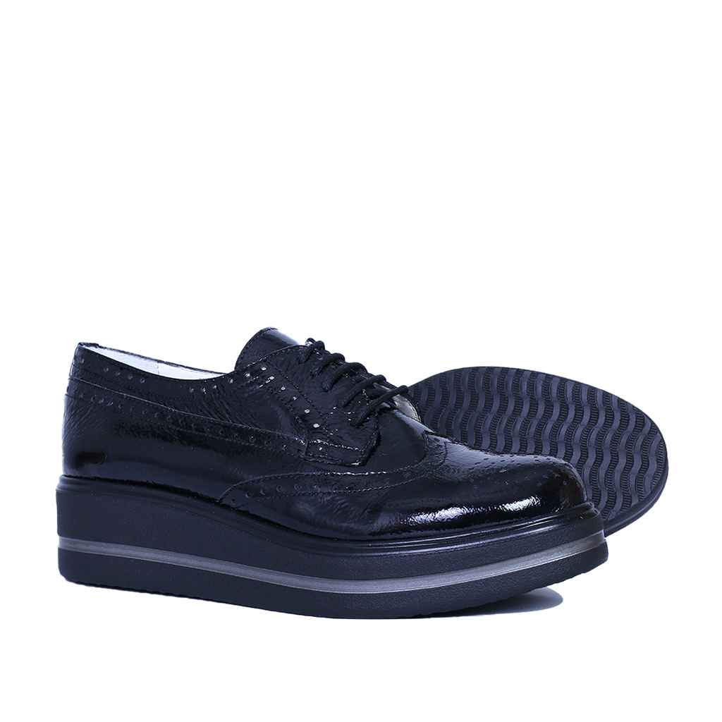 PINAR EN CUIR BRILLANT NOIR