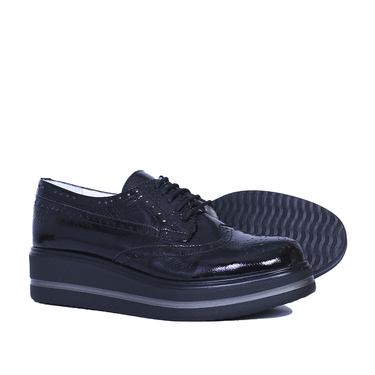 PINAR EN CUIR BRILLANT NOIR