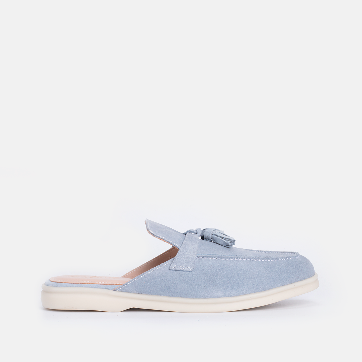 Mules SAFI en Daim Bleu Ciel