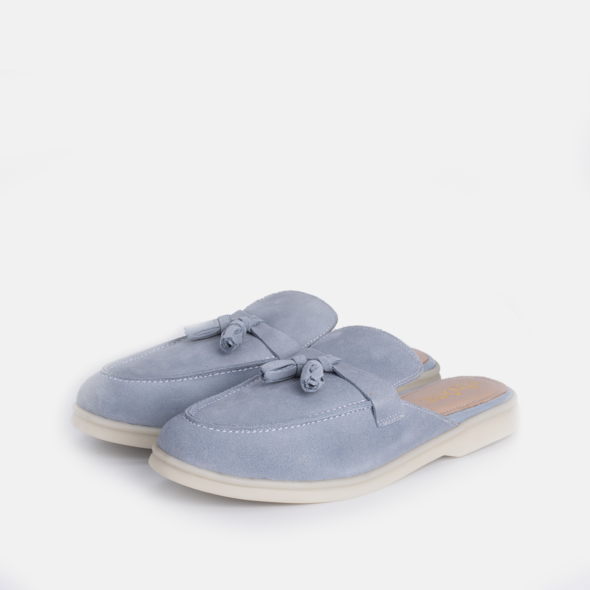 Mules SAFI en Daim Bleu Ciel