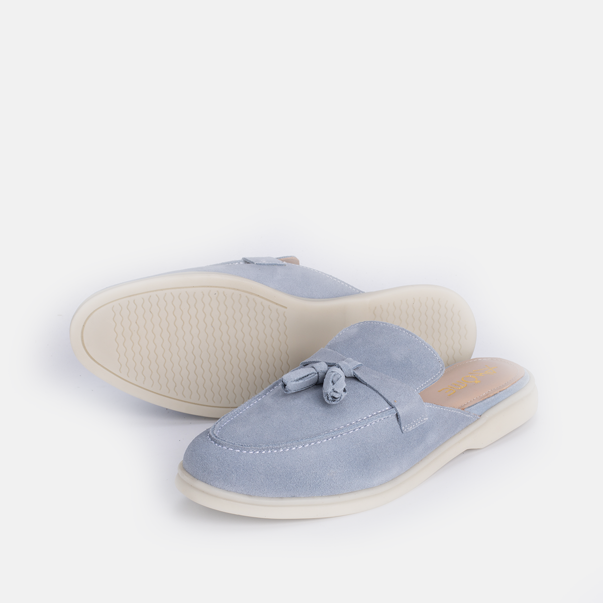 Mules SAFI en Daim Bleu Ciel