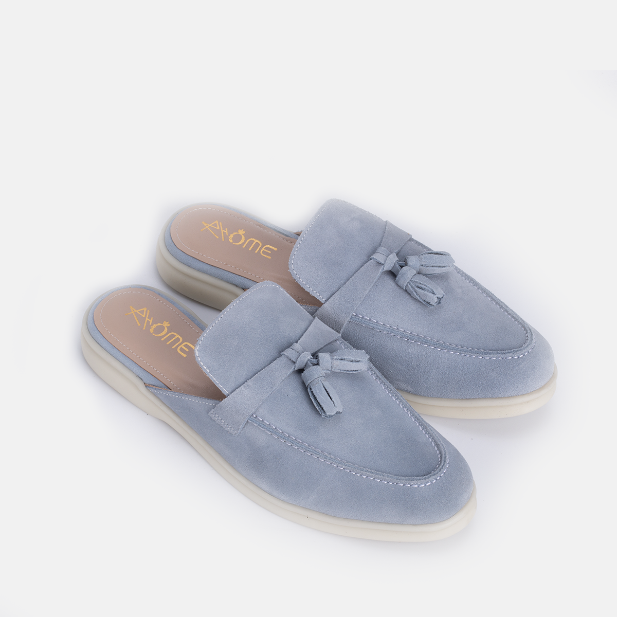 Mules SAFI en Daim Bleu Ciel