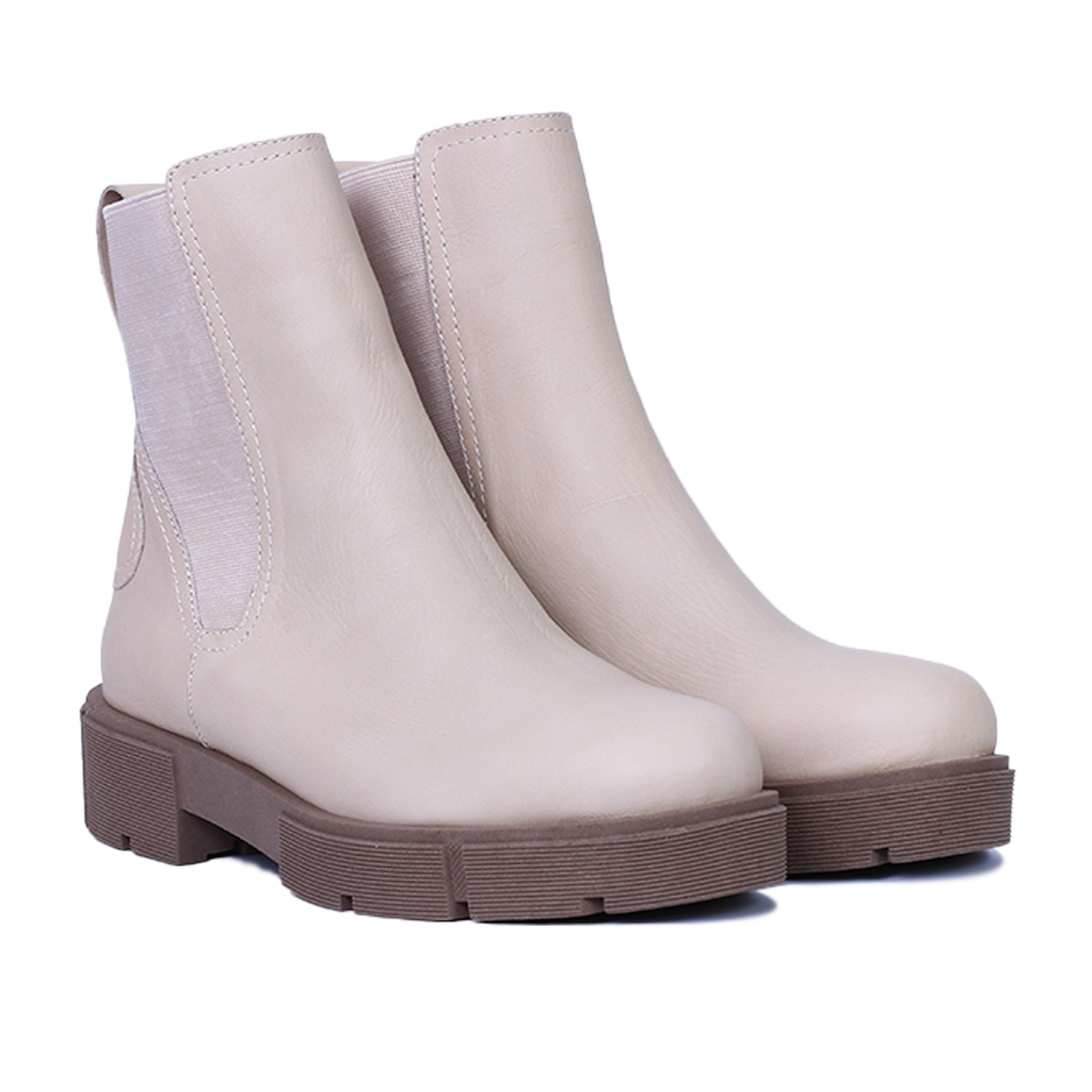 SEBTA - BOTTINE EN CUIR BEIGE