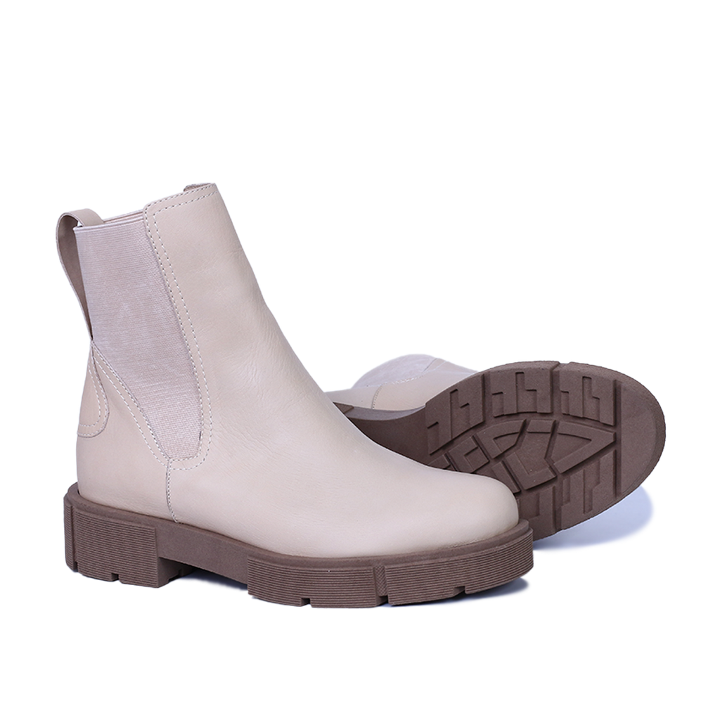 SEBTA - BOTTINE EN CUIR BEIGE
